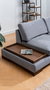 Atelier Del Sofa Tulip Sofá Esquinero Derecho con Puf - Gris Oscuro